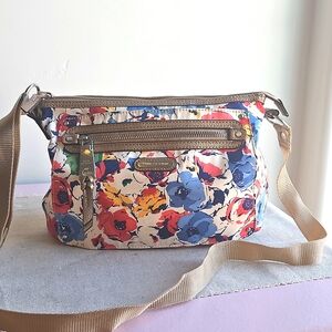 Floral Poppy Multi-pocket  Shoulder Crossbody Colorful Bag Dana Buchman